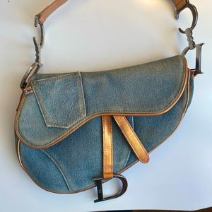 Dior Vintage Denim Saddle Bag